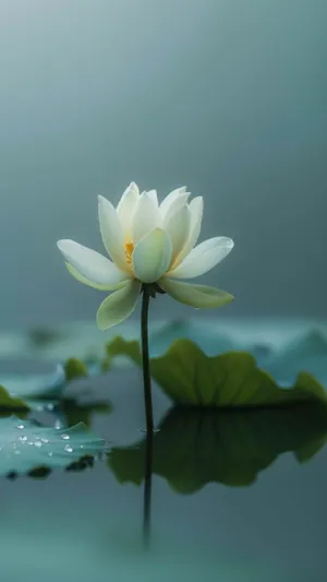 Pink Lotus Blossom in a Tropical Pond Garden