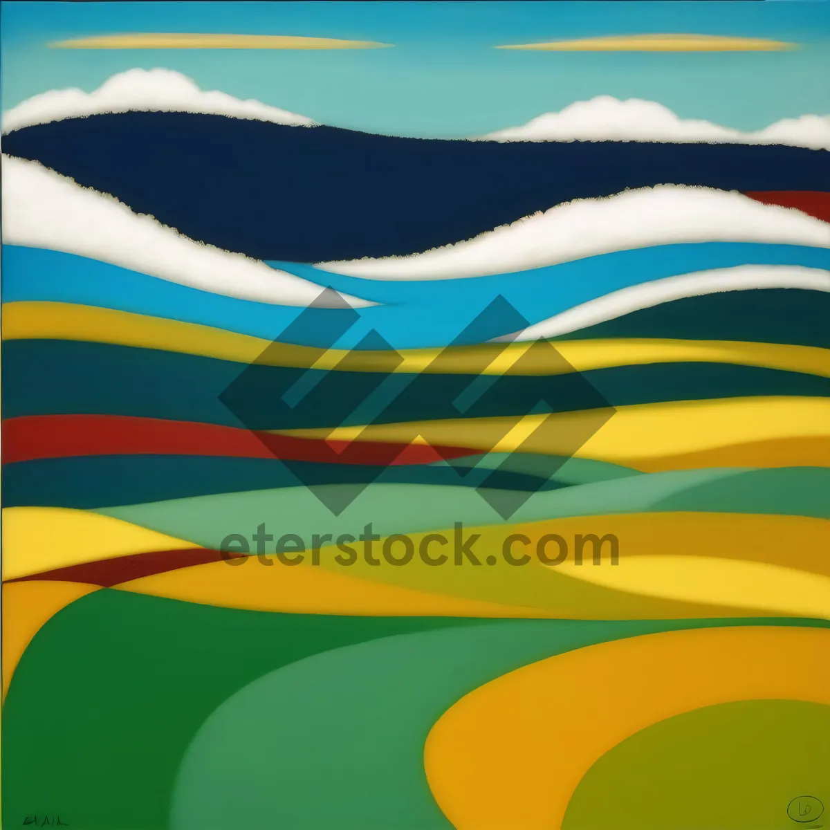 Picture of Abstract Yellow Wave Artistic Design Pattern Wallpaper