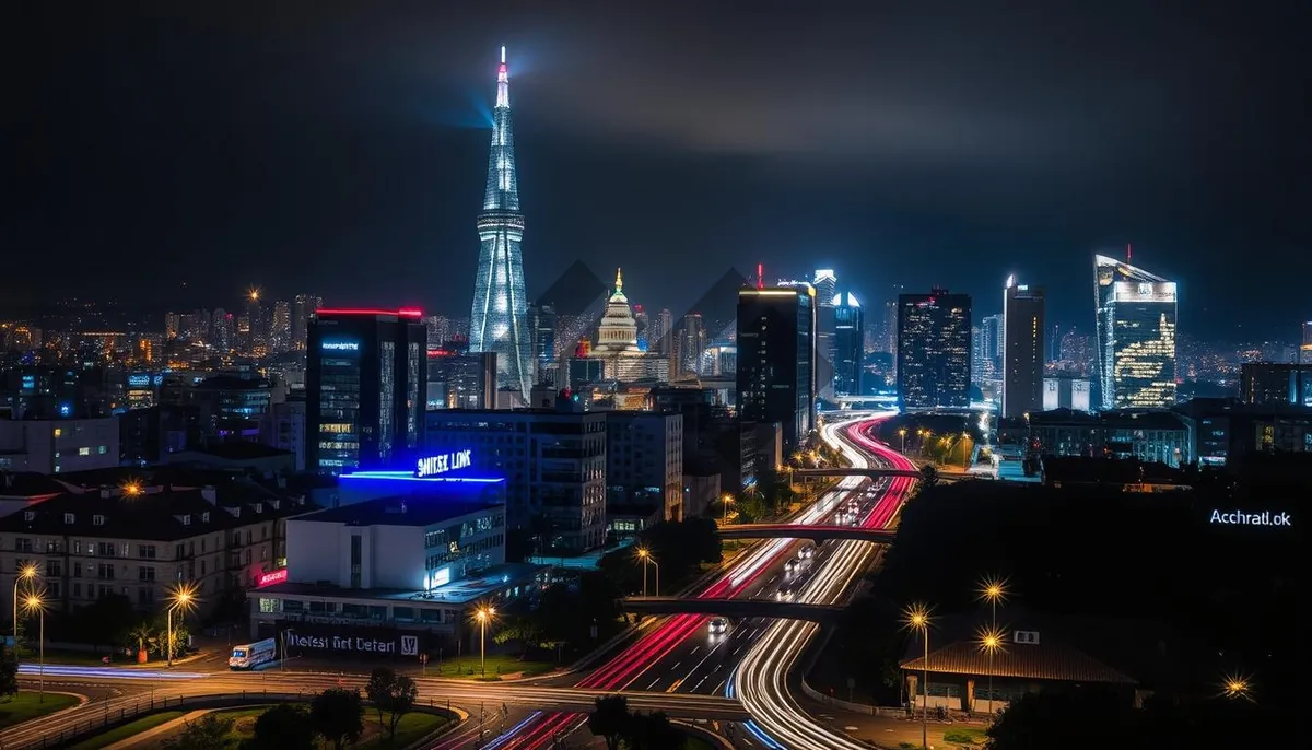 Picture of Urban Financial District Skyline at Dusk