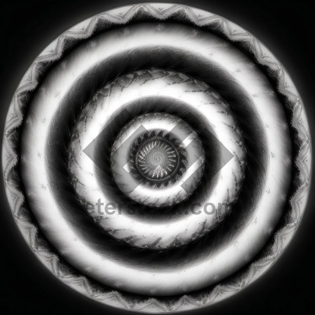 Picture of Graphic Fractal Spiral: Black Coil Structure