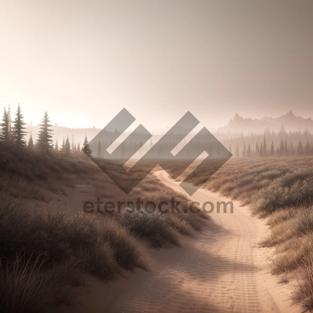 Picture of Serene Waterscape amidst Majestic Mountain Landscape