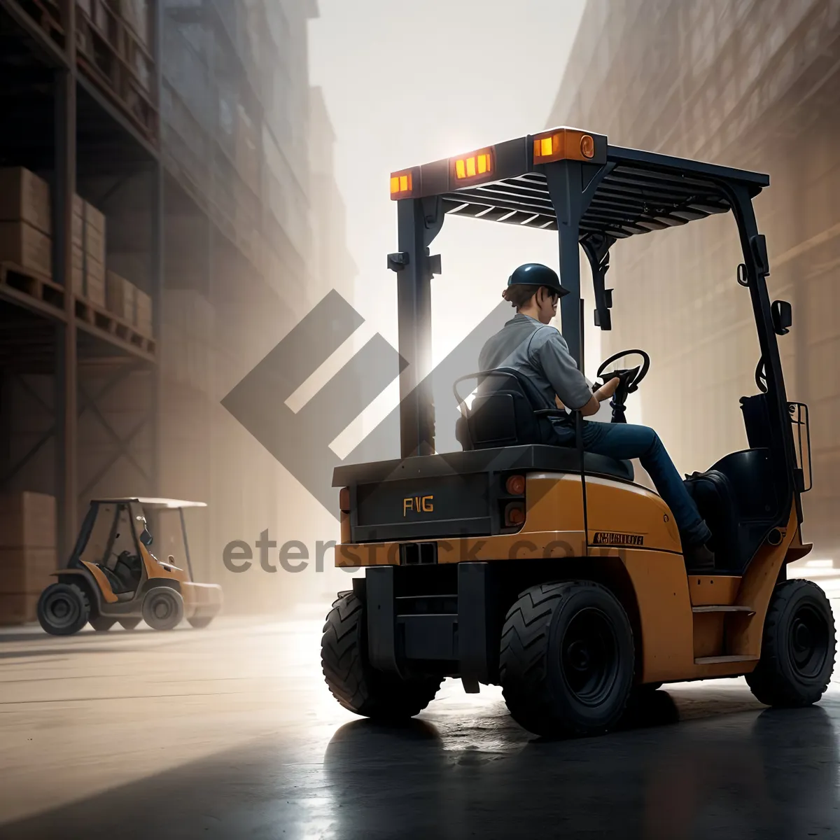 Picture of Industrial Heavy Duty Forklift Truck in Construction Work