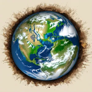 Earth Globe Covering Sea Sphere Map