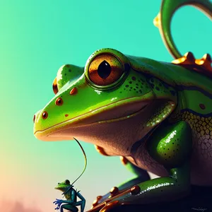 Bulging-eyed Tree Frog in Close-up