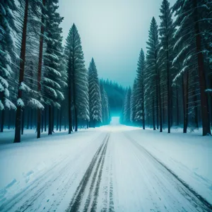 Frozen Winter Wonderland: Majestic Snowy Forest Landscape