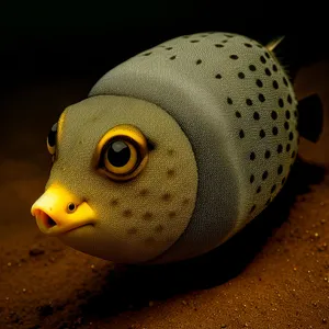 Vibrant Tropical Puffer Fish in Underwater Coral