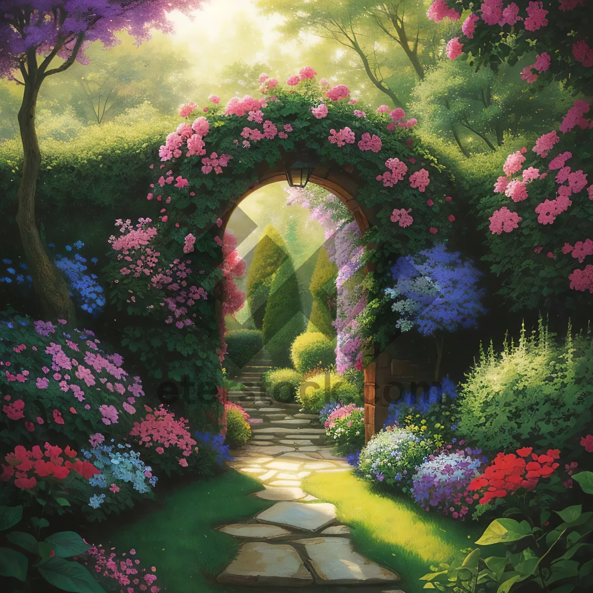 Picture of Park Landscape with Arch and Trees