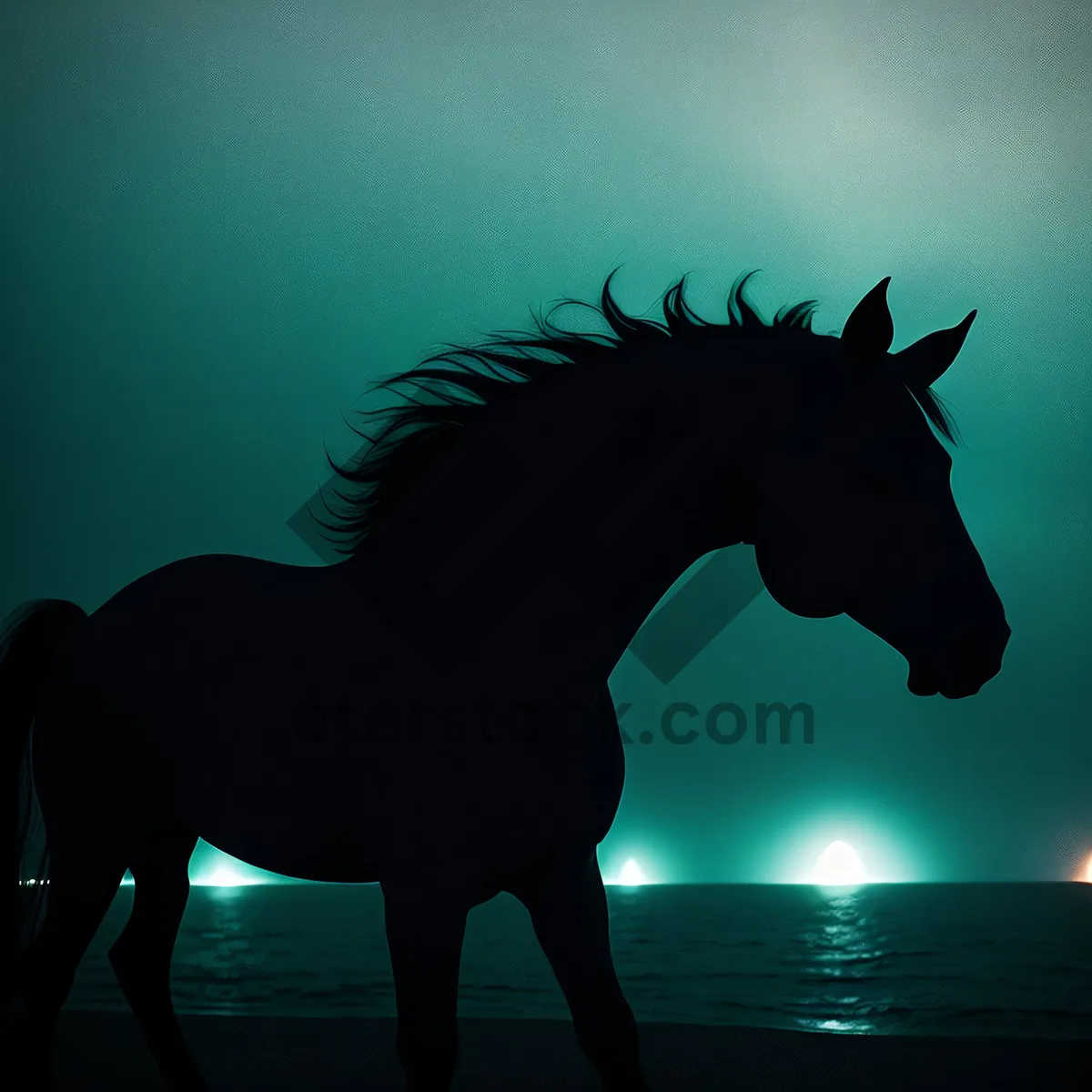 Picture of Powerful Silhouette of Majestic Stallion