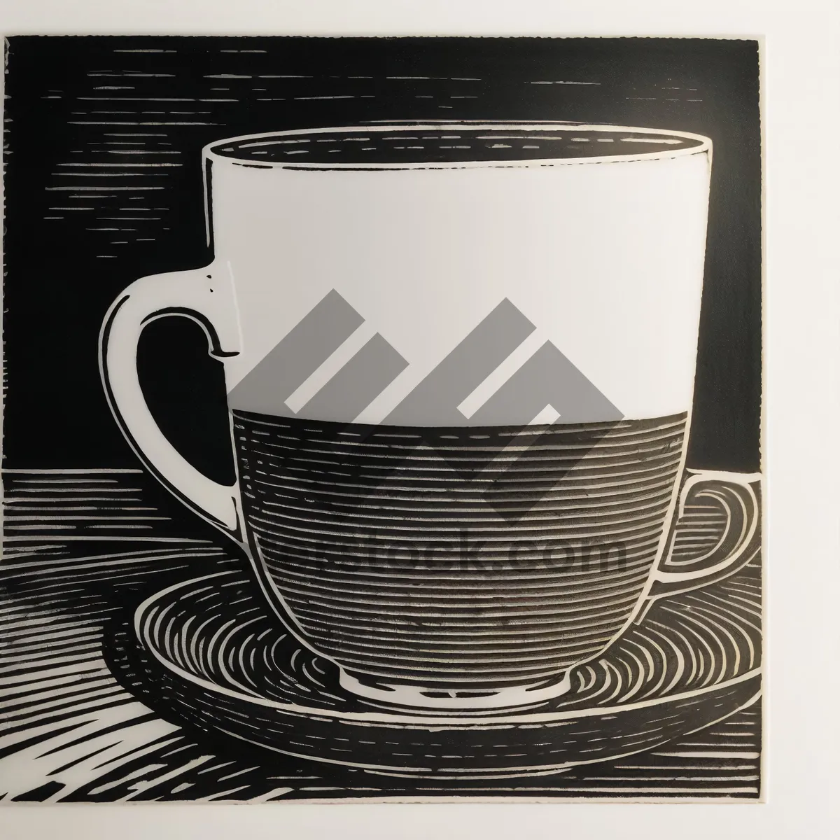 Picture of Hot Cup of Morning Coffee on Saucer