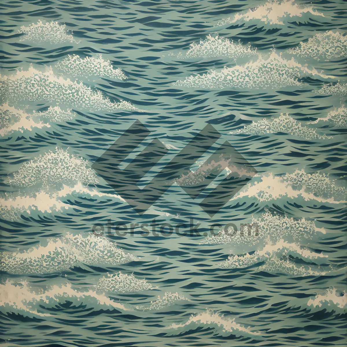 Picture of Clear Ocean Wave with Reflection and Texture