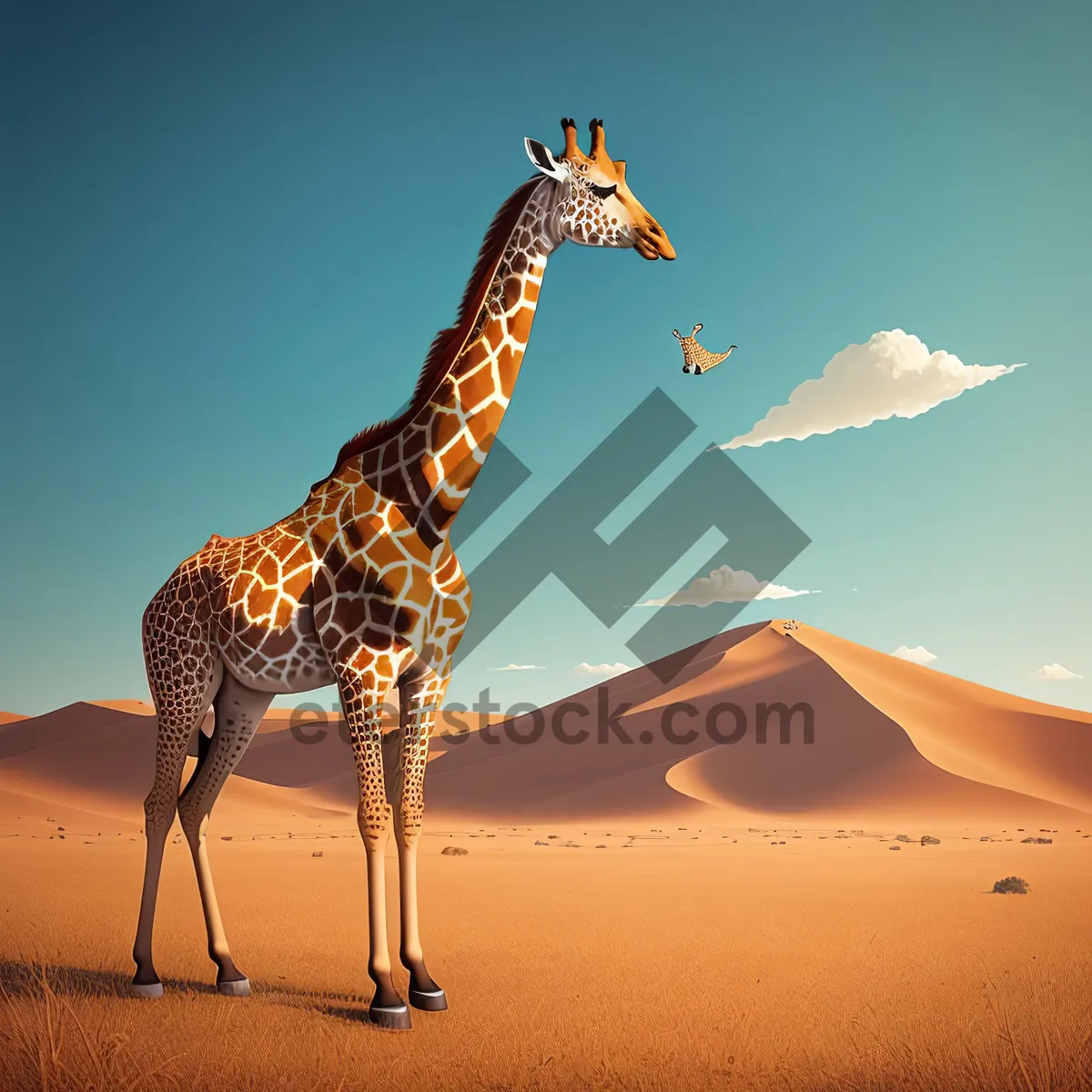 Picture of Tall Giraffe in Desert Safari Park