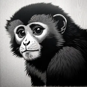 Wild Black Gibbon Primate: Majestic Face of the Ape