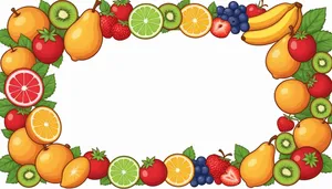 Assorted Healthy Fresh Fruits in Frame