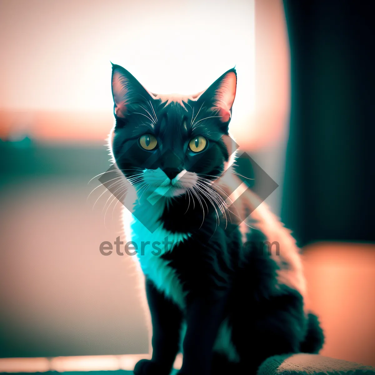 Picture of Adorable Fluffy Kitty with Curious Eyes