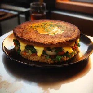 Delicious Cheeseburger with Lettuce and Tomato Sandwich