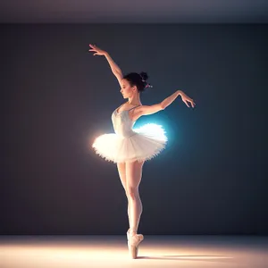 Graceful Ballerina In Mid-Air Pose