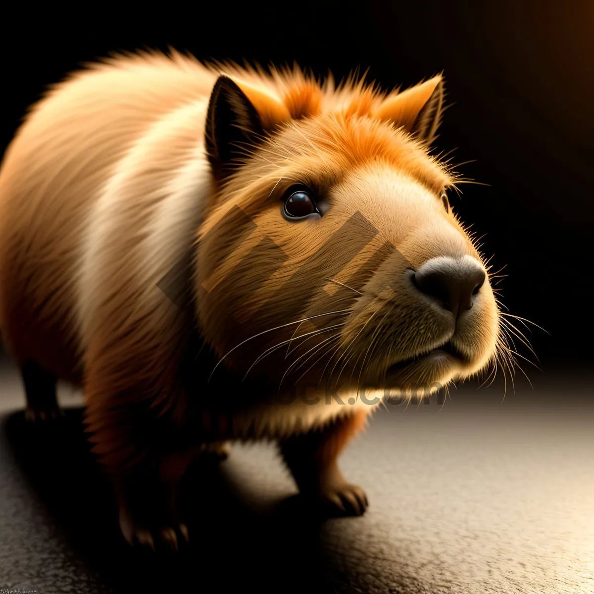 Picture of Adorable Guinea Pig with Fluffy Brown Fur