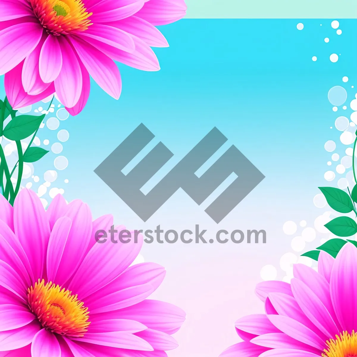 Picture of Colorful Floral Blossom - Pink Daisy Pattern