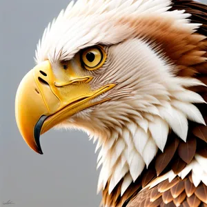 Wild Bald Eagle with Piercing Yellow Eyes