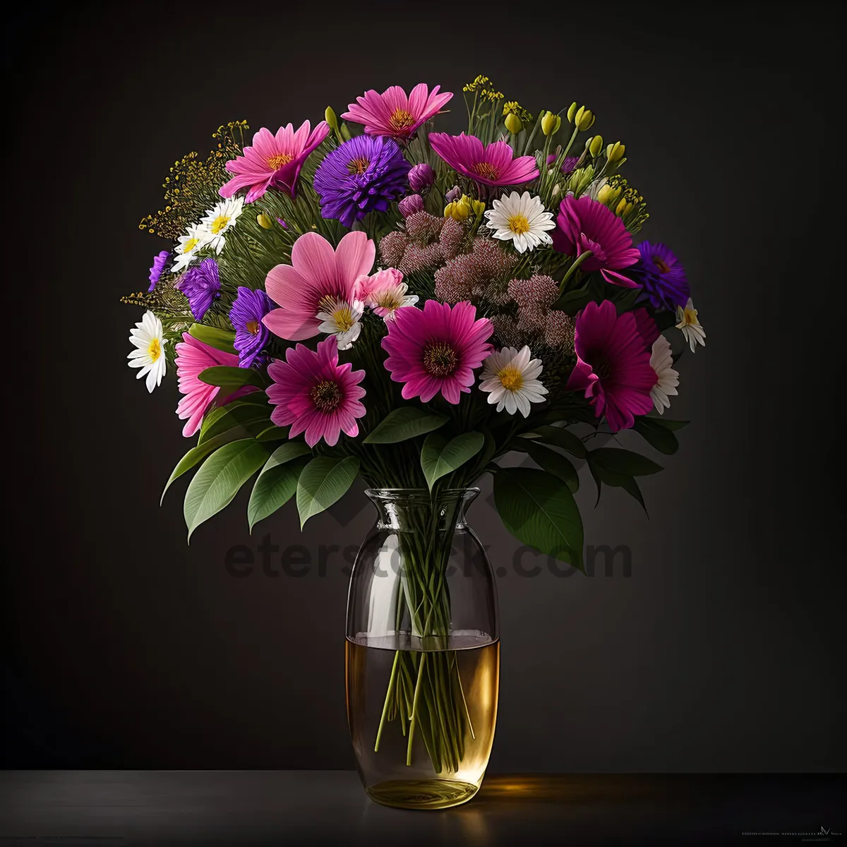 Picture of Pretty Pink Flower Bouquet in Vase