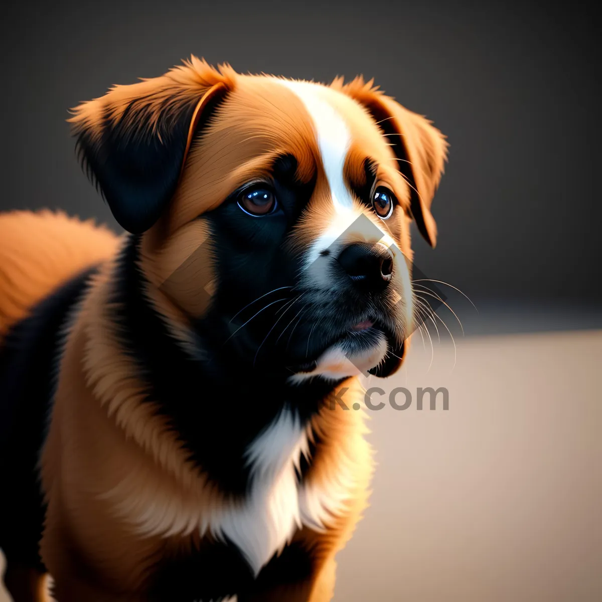 Picture of Adorable Border Collie Puppy with Alert Expression