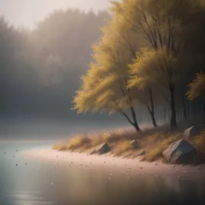 Golden Sunset Over Rural Tree-Lined Horizon