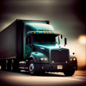 Fast-moving Freight Truck on Highway