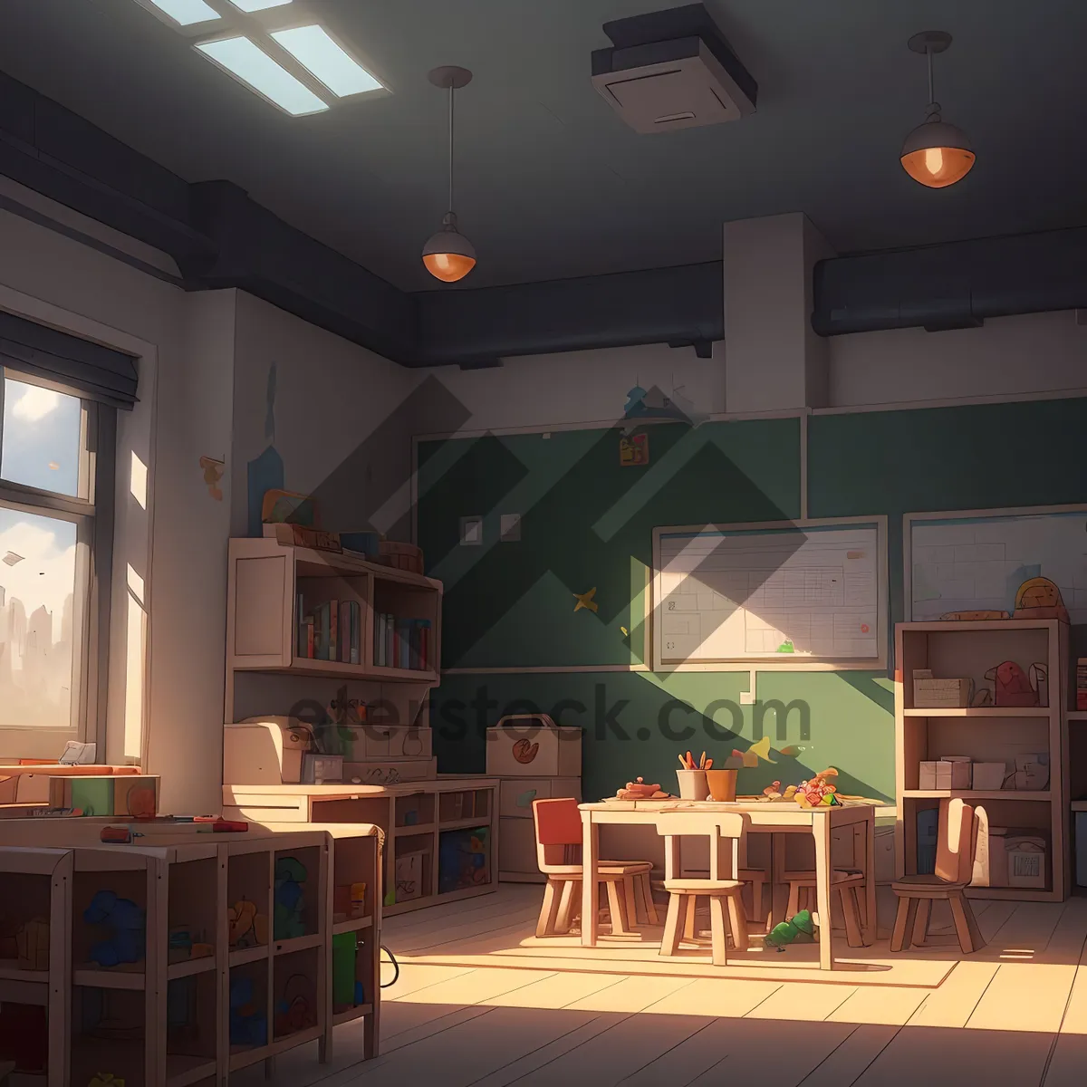 Picture of Modern Kitchen Table with Stylish Chairs