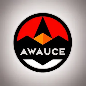 Glossy Round Icon Button with Heraldry Design