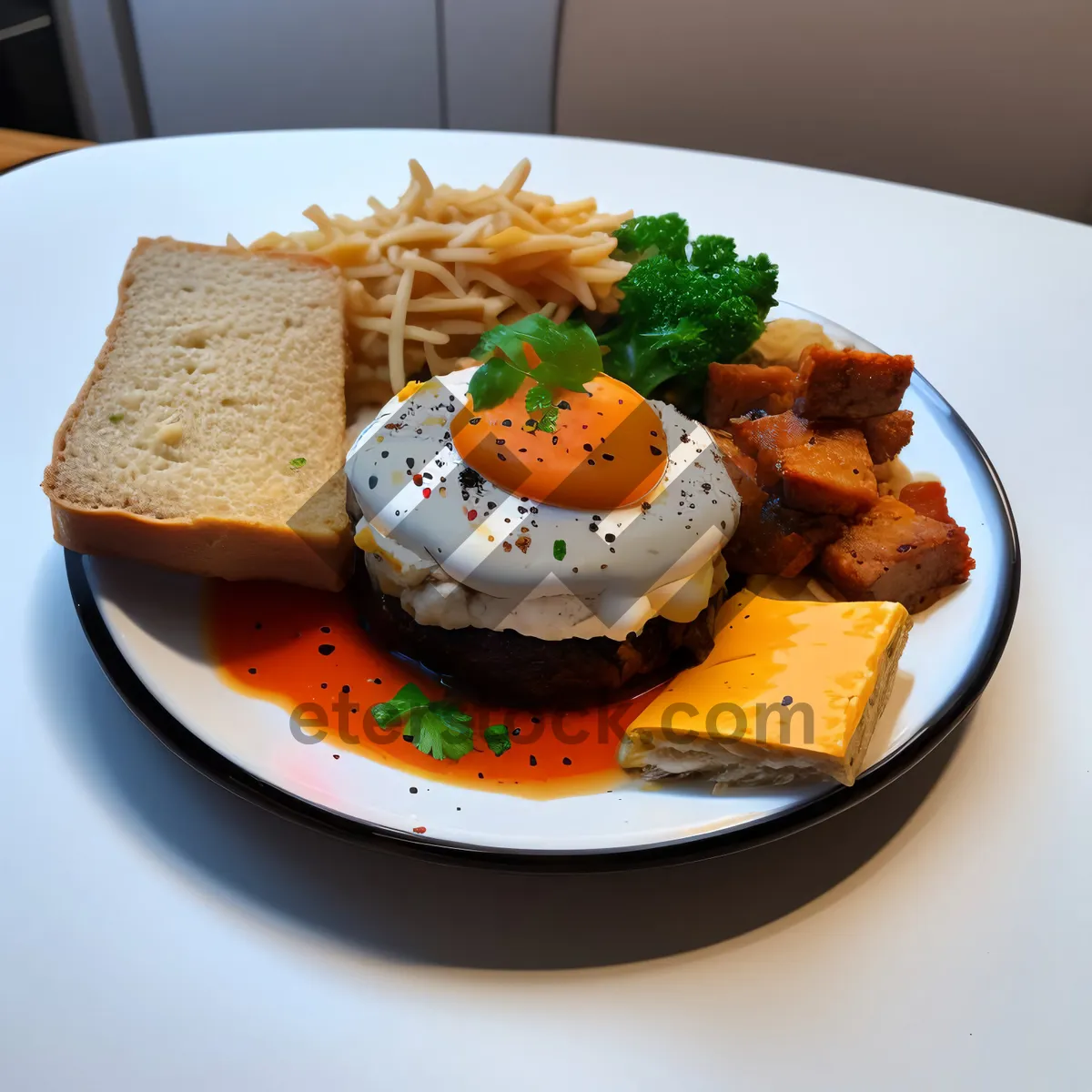 Picture of Delicious Gourmet Chicken Sandwich with Grilled Vegetables