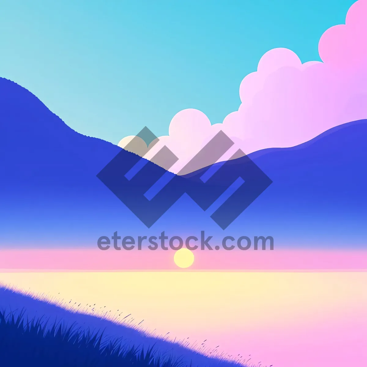 Picture of Serene Summer Sky Landscape: Sunlit Clouds and Bright Sunshine