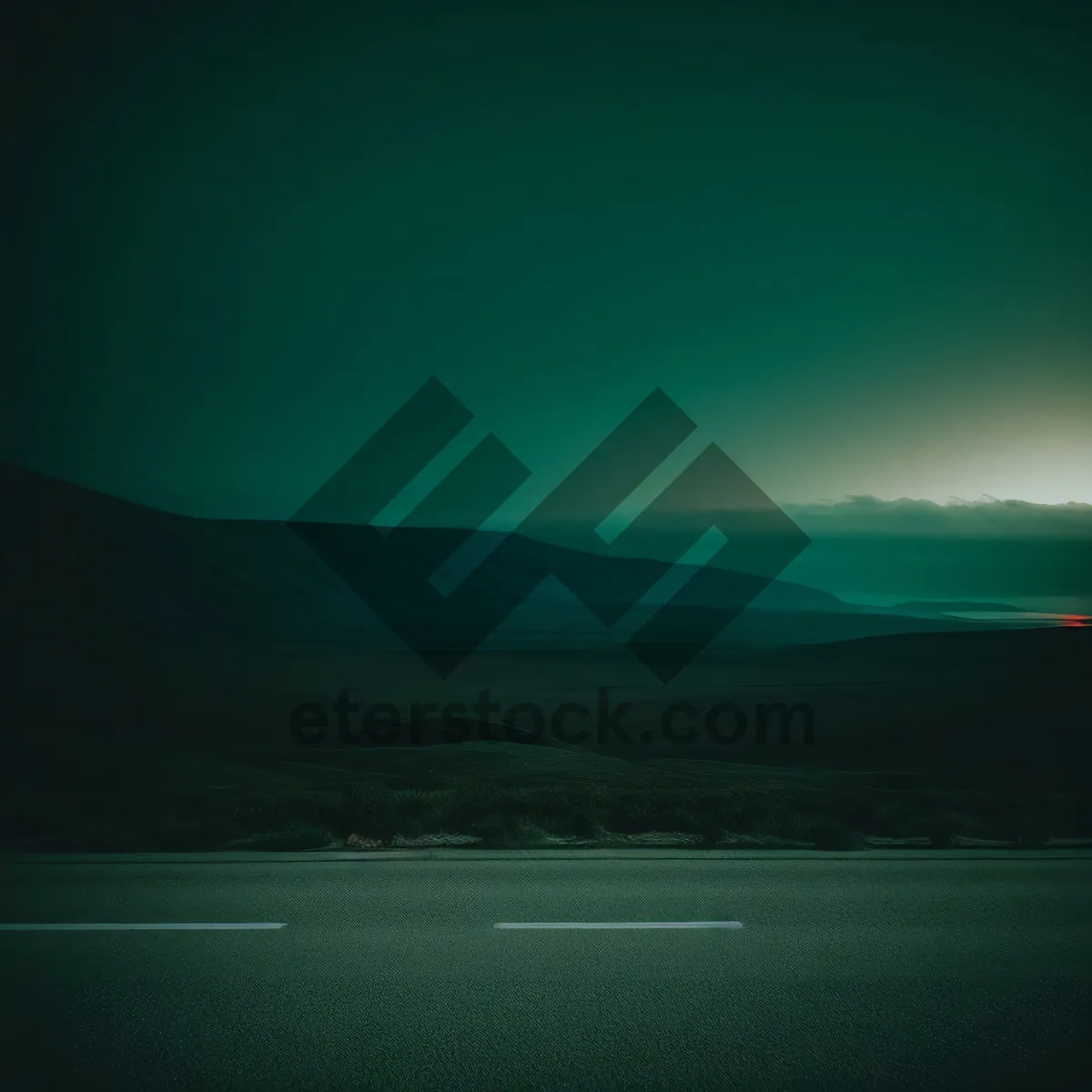 Picture of Summer Sunset Over Mountain Landscape