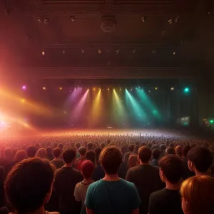 Vibrant Nighttime Concert Crowd Cheering in Stadium