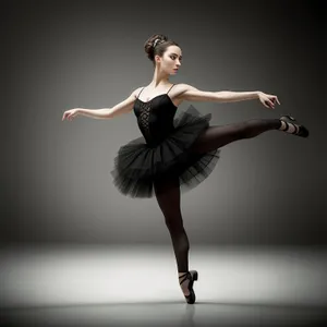 Graceful Ballet Jump in Studio