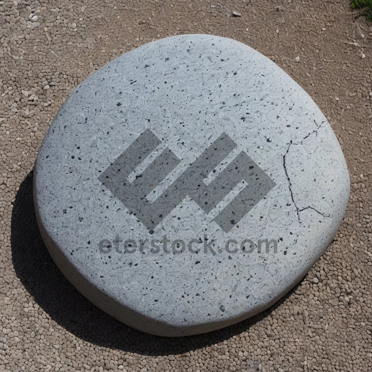 Picture of Gray Stone Texture with Grunge Pattern Covering Manhole