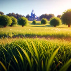 Vibrant Rural Landscape Under Clear Blue Skies