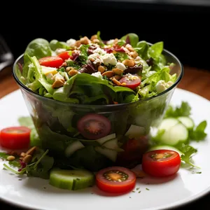 Fresh and Delicious Veggie Bowl Salad with Basil