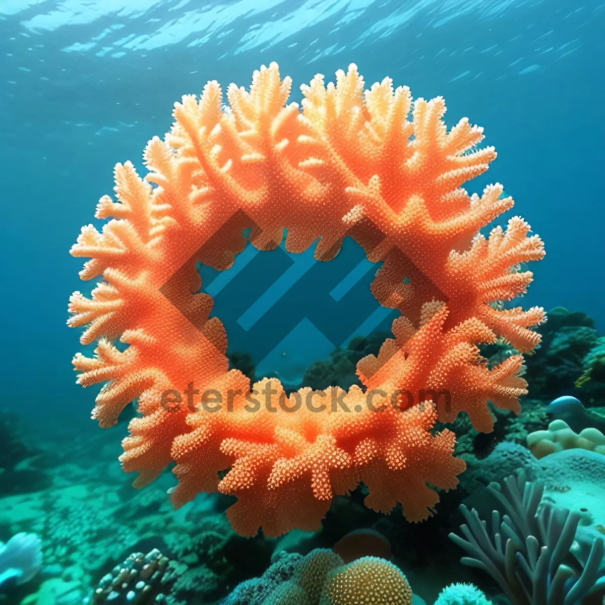 Picture of Colorful Sunlit Colony of Sea Anemones