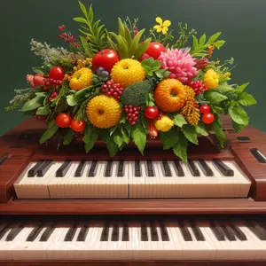 Fresh Fruit Delight on Piano Keys