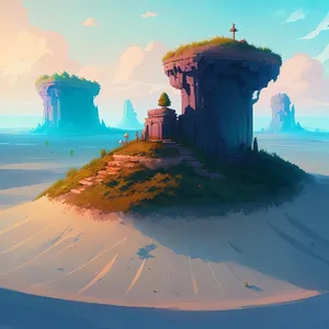 Sandy Tower by the Sea