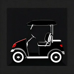 Golfer in Cartoon Car