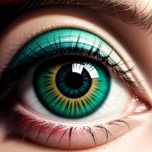 Iris Vision: Close-Up Eye Structure with Digital Design