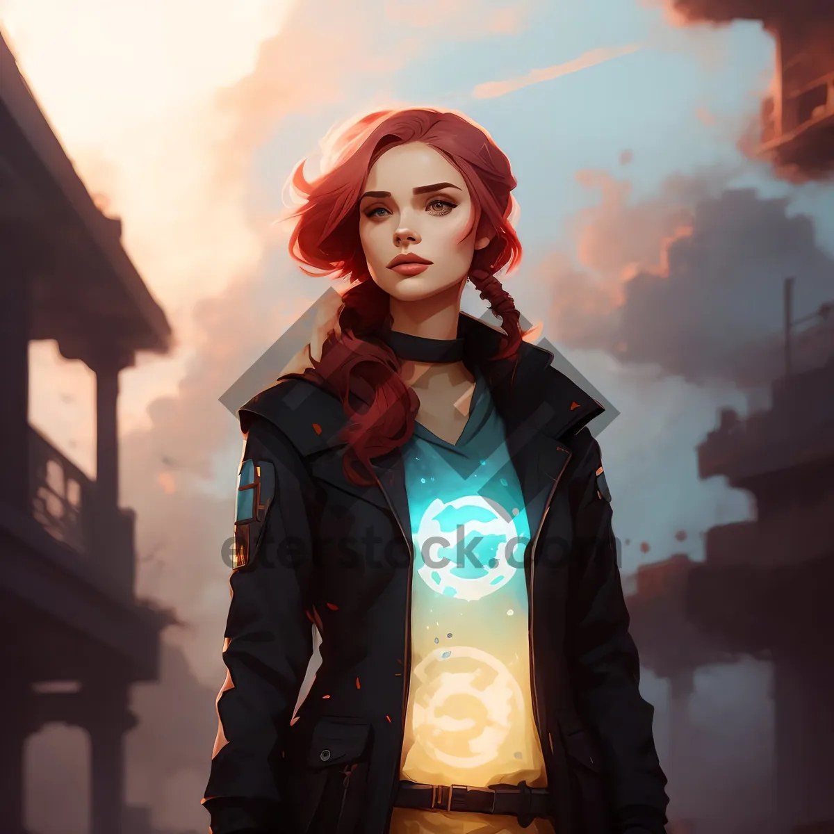 Picture of Attractive brunette woman with a happy smile