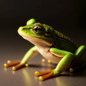 Vivid-eyed Tree Frog Perched on Branch