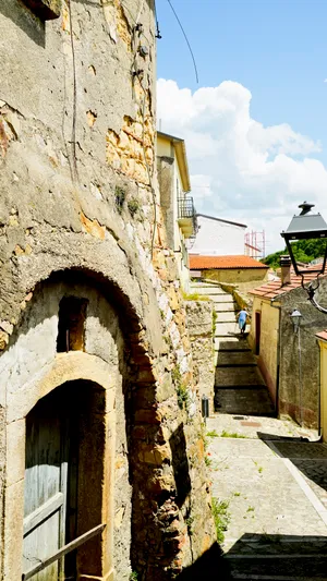 Medieval castle with ancient stone walls and tower