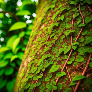 Lush Tropical Forest Foliage with Ferns.