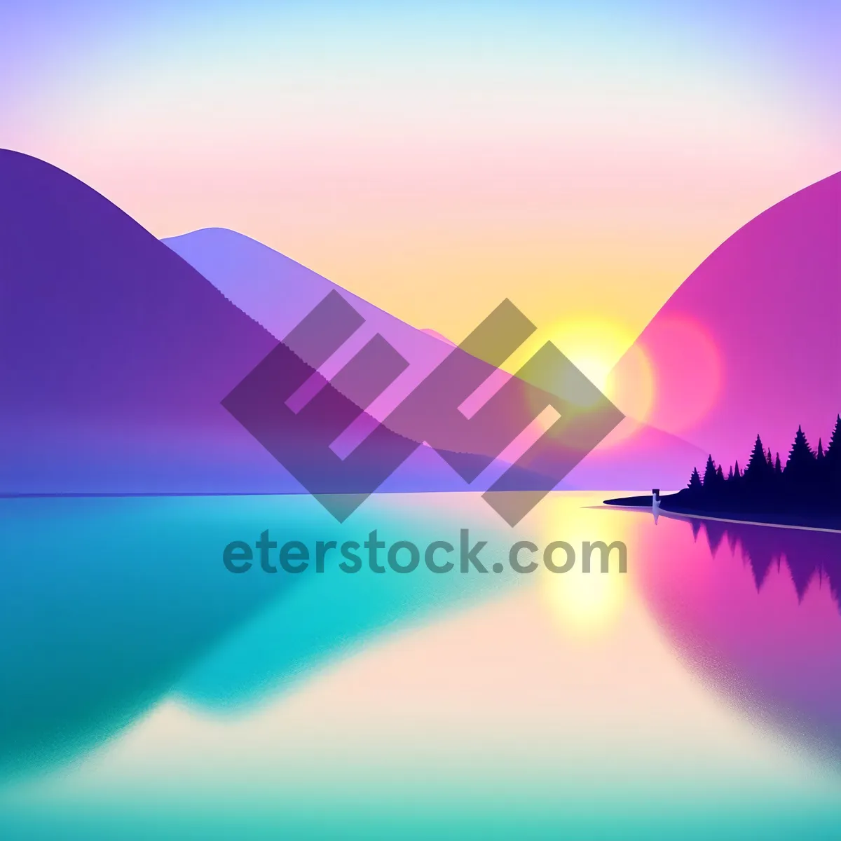 Picture of Graphic Motion Art: Vibrant Line-Wave Wallpaper Design