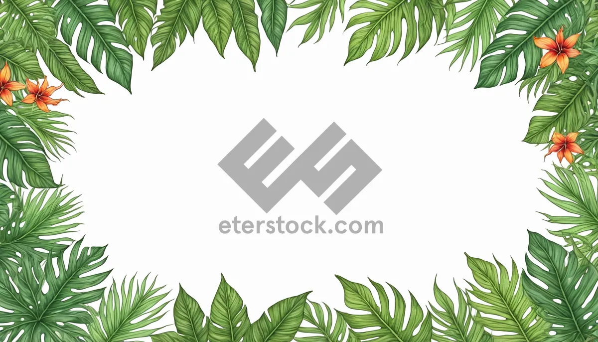 Picture of Floral Frame Border Design with Bamboo and Fir Branches