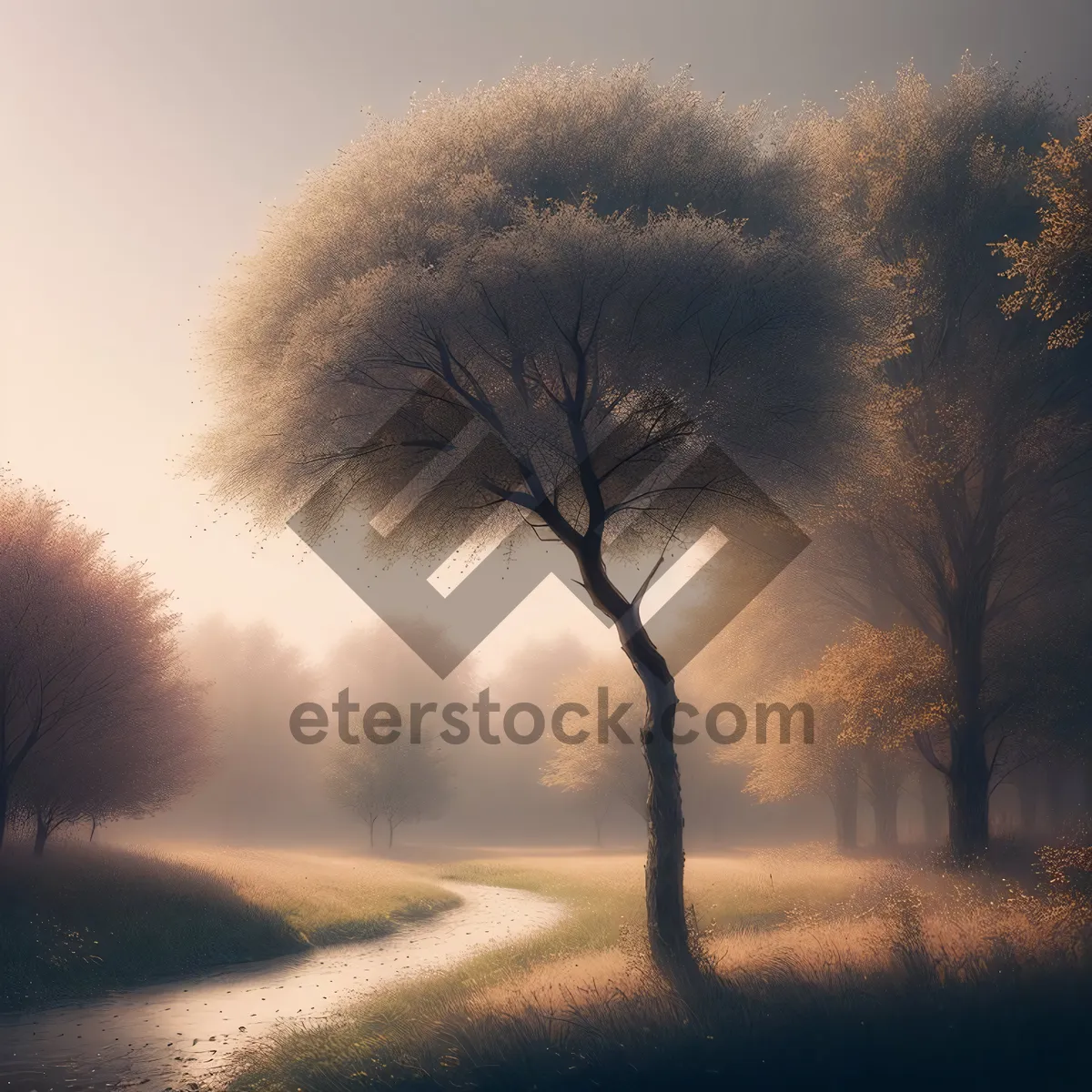 Picture of Golden Horizon: Majestic Sunrise Over Rural Landscape