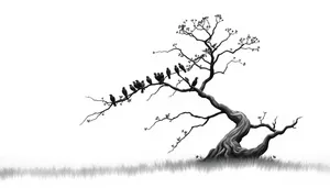 Black Tree Branch Silhouette Graphic Design